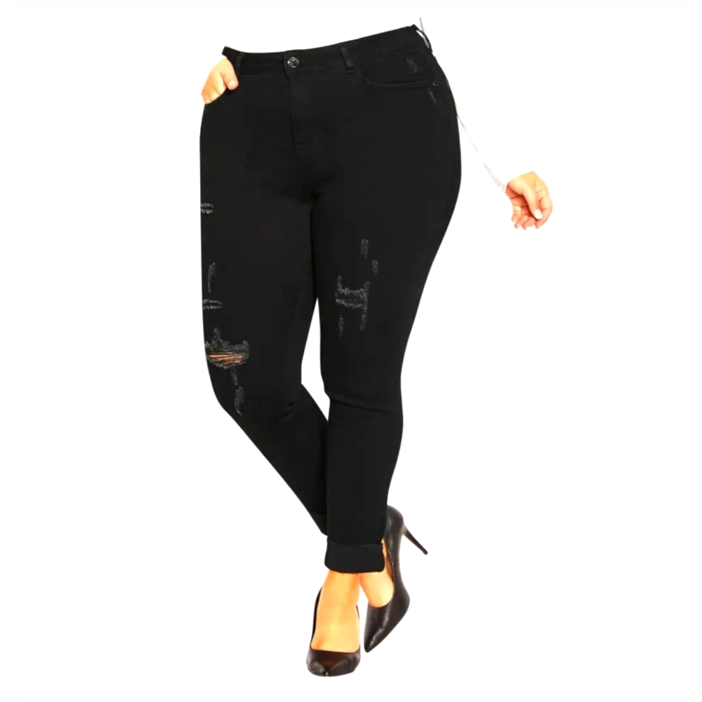 Distressed knee skinny jeans